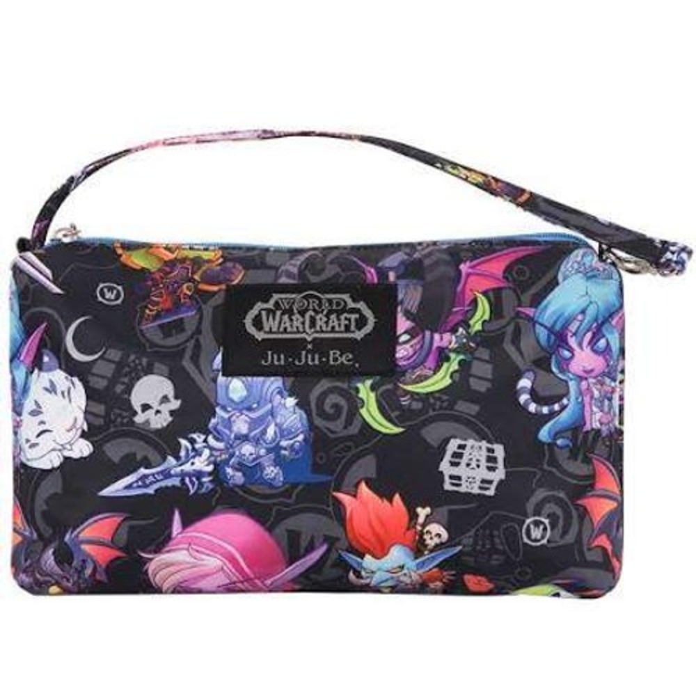 JuJuBe World of Warcraft Be Quick Wristlet Bag Black Multicolor Chibi Print NWT